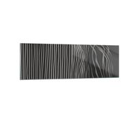 Quadro su Vetro 160x50cm Astrazione Strisce In Bianco E Nero Stampe Murale