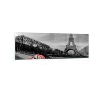 Quadro su Vetro 160x50cm Automobile Eiffle cultura architettura Stampe Murale