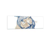 Quadro su Vetro 160x50cm Balena acquerello oro Stampe Immagini Moderni Murale