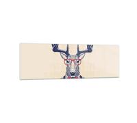 Quadro su Vetro 160x50cm Carattere cervi pantaloni a vita bassa Murale