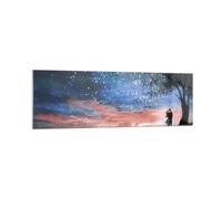 Quadro su Vetro 160x50cm Cielo Luna Innamorati Stampe Immagini Moderni Murale