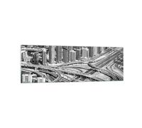 Quadro su Vetro 160x50cm Città grattacieli autostrada Stampe Moderni Murale