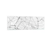 Quadro su Vetro 160x50cm Città mappa Parigi Stampe Immagini Moderni Murale