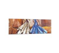Quadro su Vetro 160x50cm Donne vestiti olio Stampe Immagini Moderni Murale