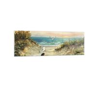 Quadro su Vetro 160x50cm Impressionismo Gabbiani Costa Stampe Moderni Murale