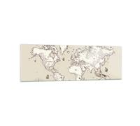 Quadro su Vetro 160x50cm Mappa mondo classico continenti Stampe Moderni Murale