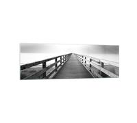 Quadro su Vetro 160x50cm Molo Prospettiva In Bianco E Nero Stampe Moderni Murale