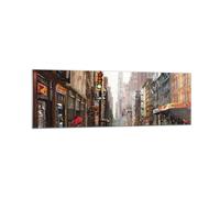 Quadro su Vetro 160x50cm New York Acquerello Stampe Immagini Moderni Murale