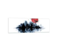 Quadro su Vetro 160x50cm Rosso Sole Cancello Stampe Immagini Moderni Murale
