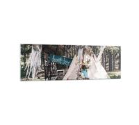 Quadro su Vetro 160x50cm Sposi novelli amore scenario Stampe Moderni Murale
