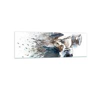 Quadro su Vetro 160x50cm testa illusione binocolo uomo Stampe Moderni Murale