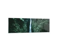 Quadro su Vetro 160x50cm Tropici Cascate Giungla Stampe Immagini Moderni Murale