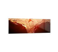 Quadro su Vetro 160x50cm Uomo montagna libertà Stampe Immagini Moderni Murale