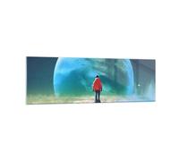 Quadro su Vetro 160x50cm uomo pianeta Stampe Immagini Quadri Moderni Murale