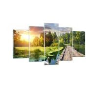 Quadro su Vetro 160x85cm architettura lungomare Cigno Paesaggio Stampe Murale