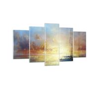 Quadro su Vetro 160x85cm Barca a vela Ovest Il Sole Stampe Moderni Murale