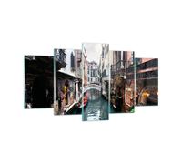 Quadro su Vetro 160x85cm Barca ponte turismo venezia Stampe Moderni Murale