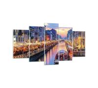 Quadro su Vetro 160x85cm Canale Grande Serata Stampe Immagini Moderni Murale