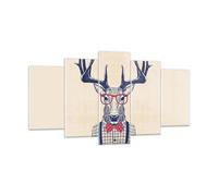Quadro su Vetro 160x85cm Carattere cervi pantaloni a vita bassa Murale
