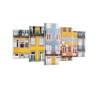 Quadro su Vetro 160x85cm Casas Ribeira Porto Stampe Immagini Moderni Murale