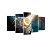 Quadro su Vetro 160x85cm Cataclismo Apocalisse Cometa Esplosione Stampe Murale