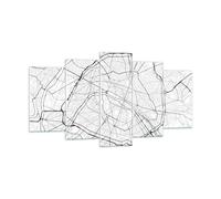 Quadro su Vetro 160x85cm Città mappa Parigi Stampe Immagini Moderni Murale