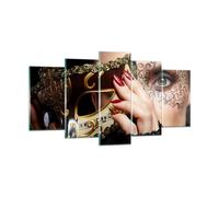 Quadro su Vetro 160x85cm Donna moda venezia maschera Stampe Moderni Murale