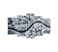 Quadro su Vetro 160x85cm Foresta Inverno Strada Stampe Immagini Moderni Murale