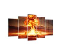 Quadro su Vetro 160x85cm Guerra bomba nucleare funghi apocalisse Stampe Murale