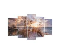 Quadro su Vetro 160x85cm Ovest Su La Spiaggia Stampe Immagini Moderni Murale