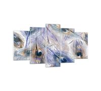 Quadro su Vetro 160x85cm pavone piuma moderno Stampe Immagini Moderni Murale