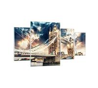 Quadro su Vetro 160x90cm Stampe da Parete in Vetro Londra parlamento architettura grande ben Grandi Decorazione Murale Camera da Letto 4 pezzi Quadri Moderni Soggiorno Immagini Wall Art GDL160x90-2438