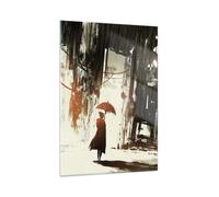 Quadro su Vetro 50x70cm apocalisse pioggia ombrello Mystery Stampe Murale