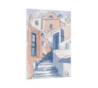 Quadro su Vetro 50x70cm Architettura Grecia Edifici Stampe Moderni Murale