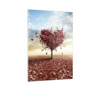 Quadro su Vetro 50x70cm Astrazione autunno albero foglia Stampe Moderni Murale