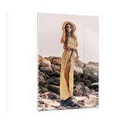 Quadro su Vetro 50x70cm Bellissimo Donna Moda Stampe Immagini Moderni Murale