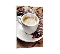 Quadro su Vetro 50x70cm Caffè tazza espresso caldo Stampe Moderni Murale