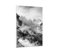 Quadro su Vetro 50x70cm montagne nebbia picco Stampe Immagini Moderni Murale