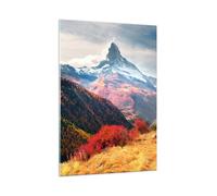 Quadro su Vetro 50x70cm Paesaggio Alpi Picco Stampe Immagini Moderni Murale