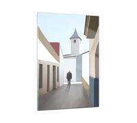 Quadro su Vetro 50x70cm Pastello Edifici Architettura Stampe Moderni Murale