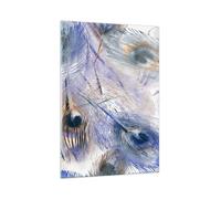 Quadro su Vetro 50x70cm pavone piuma moderno Stampe Immagini Moderni Murale