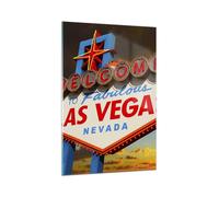 Quadro su Vetro 70x100cm America destinazione las vegas Stampe Moderni Murale