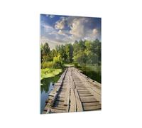 Quadro su Vetro 70x100cm architettura lungomare Cigno Paesaggio Stampe Murale