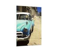 Quadro su Vetro 70x100cm Auto classico cuba avana Stampe Immagini Moderni Murale