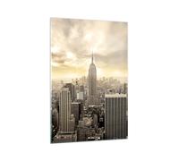 Quadro su Vetro 70x100cm Città Grattacieli Manhattan New York Stampe Murale