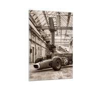 Quadro su Vetro 70x100cm Formula 1 Corsa Retro Stampe Immagini Moderni Murale