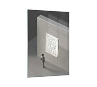 Quadro su Vetro 70x100cm Labirinto grigio perduto Stampe Immagini Moderni Murale