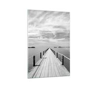 Quadro su Vetro 70x100cm Legno ponte mare Stampe Immagini Quadri Moderni Murale