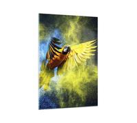 Quadro su Vetro 70x100cm pappagallo uccello piuma Stampe Immagini Moderni Murale