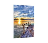 Quadro su Vetro 70x100cm ponte del lago Stampe Immagini Quadri Moderni Murale